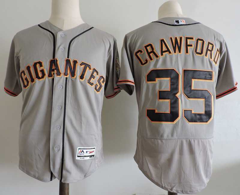 San Francisco Giants #35 Brandon Crawford Gray Flexbase Stitched Jersey Dzhi